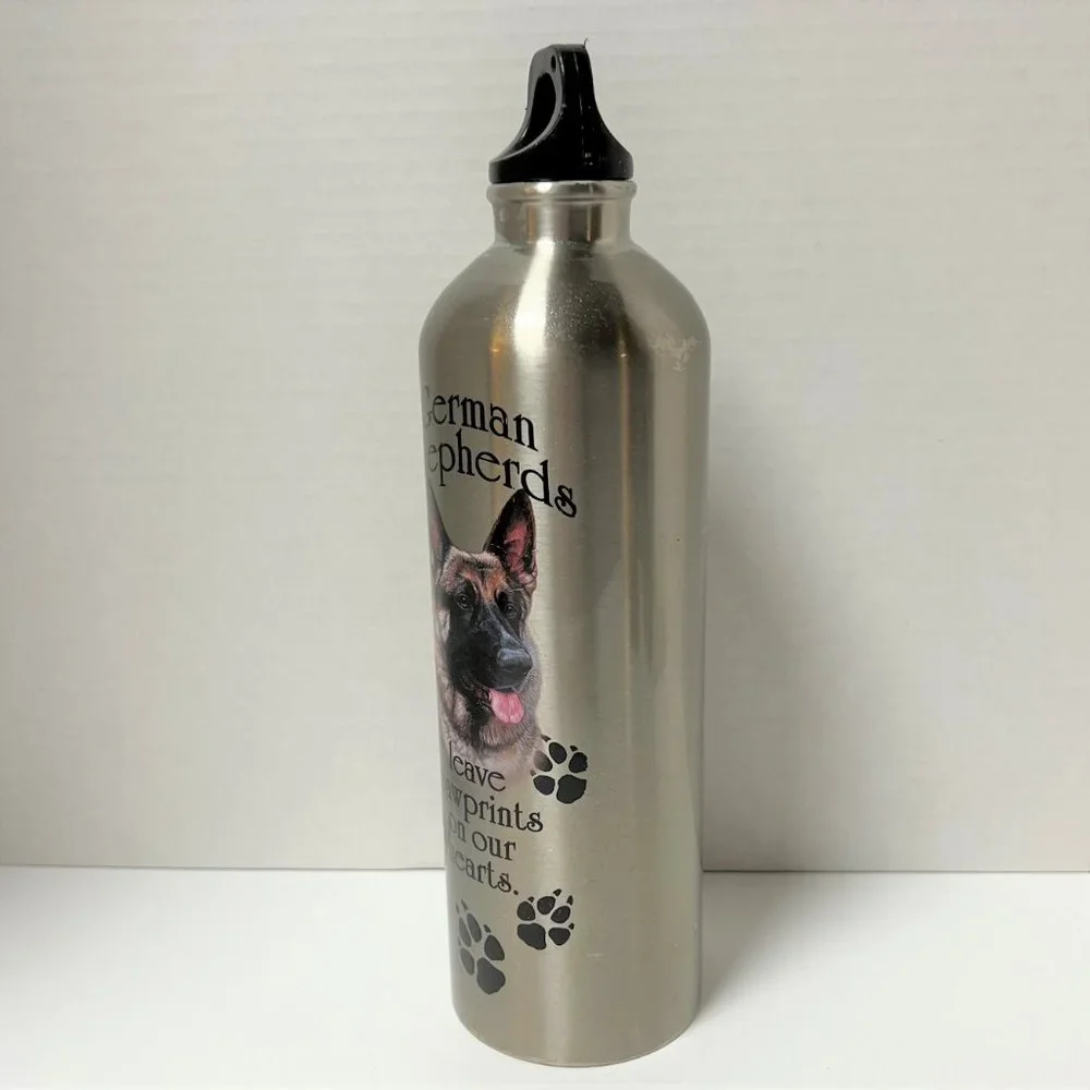 Stainless Steel German Shepherd Dog Water Bottle